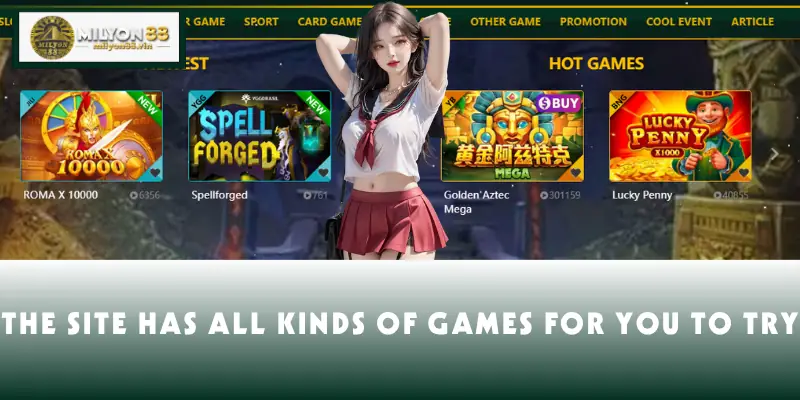 The site has all kinds of games for you to try