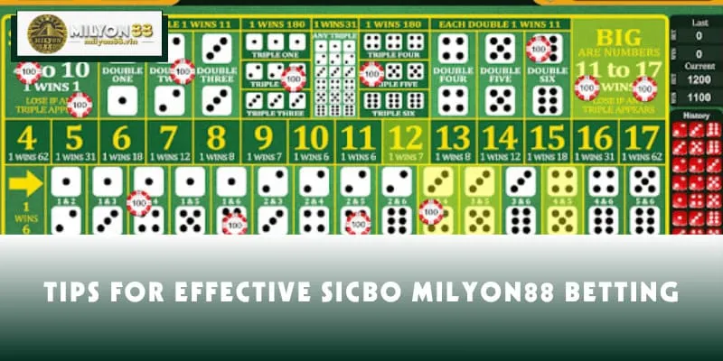 Tips for effective SicBo MILYON88 betting